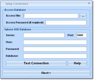 MS Access Sybase ASE Import, Export & Convert Soft screenshot